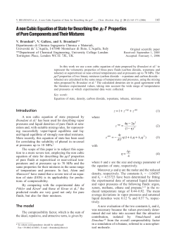 A non Cubic Equation of State for Describing the (p ro T) Properties