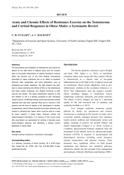 Acute and Chronic Effects of Resistance Exercise on the