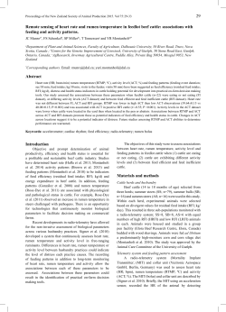 29 Remote sensing of heart rate and rumen temperature