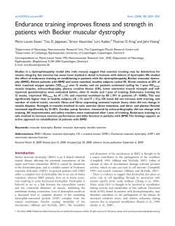 Endurance training improves fitness and strength in patients with