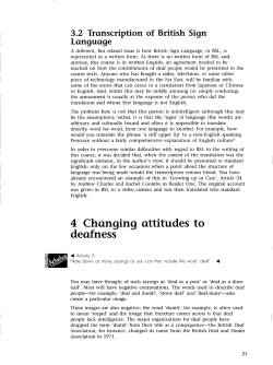 4 Changing attitudes to deafness