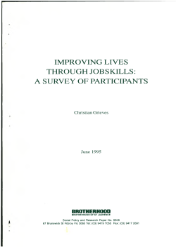 improving lives through job skills: a survey of participants