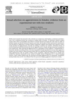 ARTICLES Sexual selection on aggressiveness in females