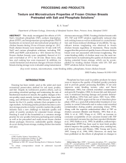 Texture and Microstructure Properties of Frozen Chicken Breasts
