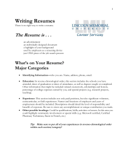 LMU Handbookforresumes - Lincoln Memorial University