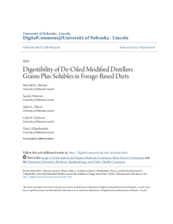 Digestibility of De-Oiled Modified Distillers Grains Plus Solubles in