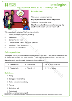 Support Pack 606KB - British Council Learn English