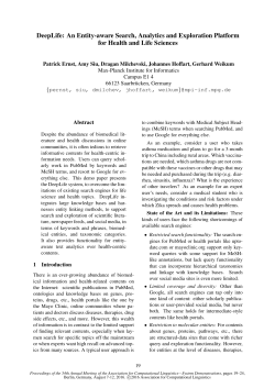 DeepLife: An Entity-aware Search, Analytics and Exploration