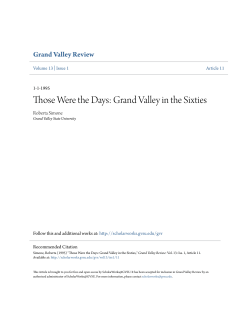 Those Were the Days: Grand Valley in the Sixties