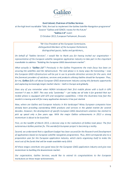 Galileo Services Building European GNSS Market