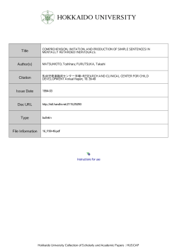 COMPREHENSION, IMITATION, AND PRODUCTION OF SIMPLE