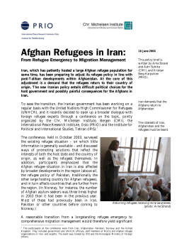 Afghan Refugees in Iran - Chr. Michelsen Institute