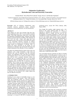 Submarine Geothermics. Hydrothermal Vents