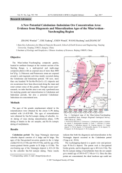 A New Potential Caledonian–Indosinian Ore Concentration Area