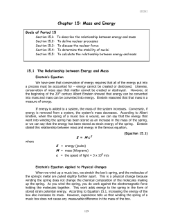 Mass and Energy