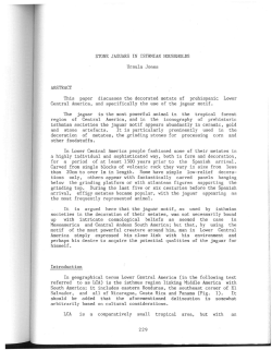 STONE JAGUARS IN ISTHMIAN HOUSEHOLDS Ursula Jones