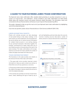 A GUIDE TO YOUR RAYMOND JAMES TRADE CONFIRMATION