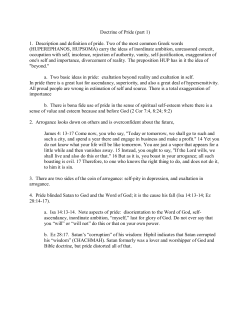 Doctrine of Pride (part 1)
