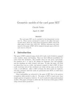 Geometric models of the card game SET - Rose
