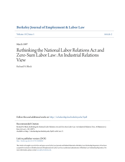 Rethinking the National Labor Relations Act and Zero