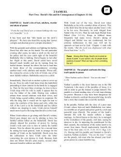 David`s Sin and its Consequences (Chapters 11-16)