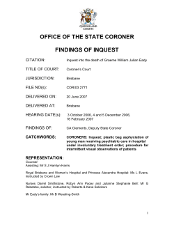 office of the state coroner findings of inquest
