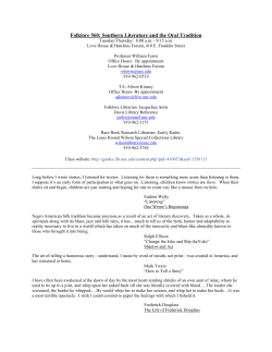 Southern Literature and the Oral Tradition