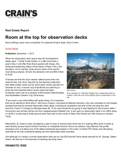 Room at the top for observation decks | Crain`s New York Business