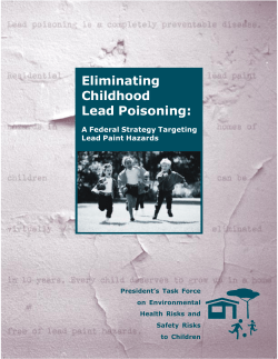Eliminating Childhood Lead Poisoning: A Federal