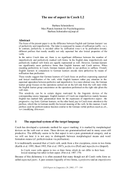 The use of aspect in Czech L2