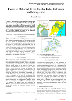 Floods in Mahanadi River, Odisha, India: Its Causes and Management
