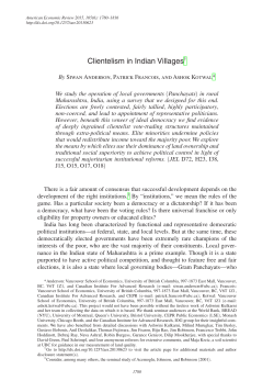 Clientelism in Indian Villages - Vancouver School of Economics