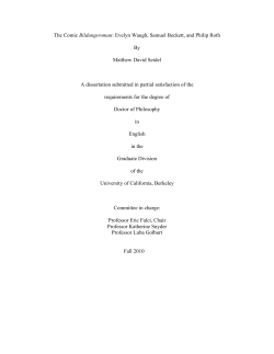 The Comic Bildungsroman - University of California, Berkeley