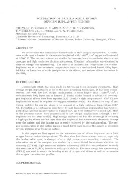 formation of buried oxide in mev oxygen implanted silicon cwnieh, f