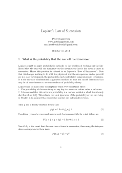 Laplace`s Law of Succession
