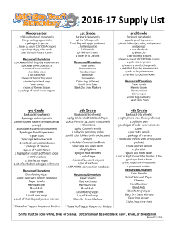 2016-17 Supply List - Bay District Schools