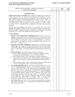 Family Law Proceeding checklist - The Law Society of British