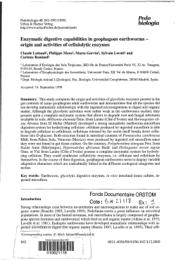 Enzymatic digestive capabilities in geophagous earthworms : origin