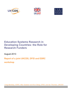 Education systems research: the role for funders