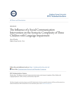 The Influence of a Social Communication Intervention on the