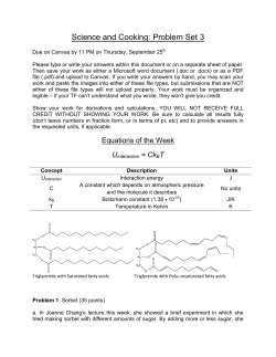 Science and Cooking: Problem Set 3