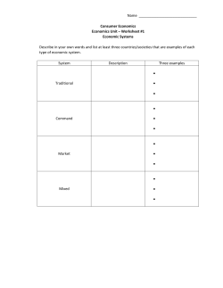 Economic Systems Worksheet