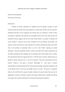 Naturalism and Crane`s Maggie: Metaphor and Paradox Maria Luisa