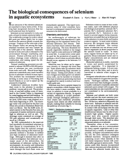 The biological consequences of selenium in aquatic