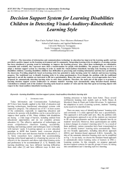 Decision Support System for Learning Disabilities Children