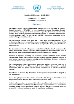 MENUB issues Preliminary statement of 2015 presidential election