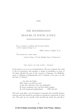 Thinking the Poetic Measure of Justice