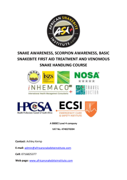 SNAKE AWARENESS, SCORPION AWARENESS, BASIC