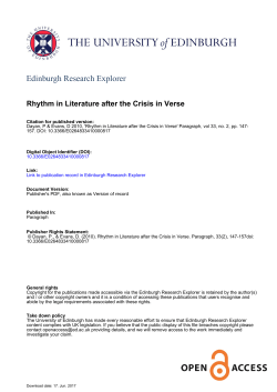 Rhythm in Literature after the Crisis in Verse