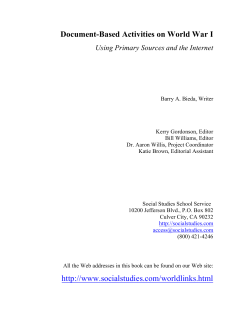 Document-Based Activities on World War I